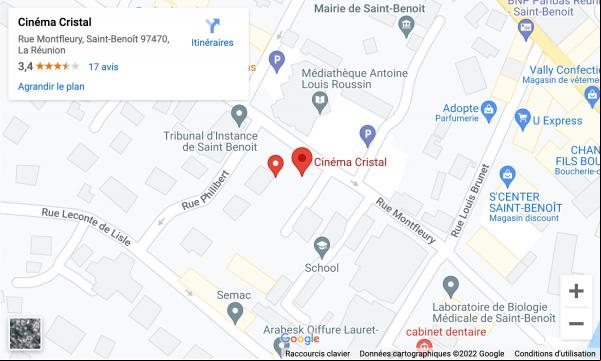 plan acces cinema cristal saint benoit