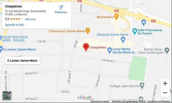 plan accès cinema Cinepalmes Ste-Marie